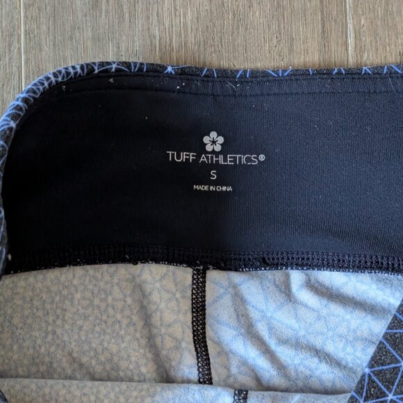 Tuff Athletics Cropped Leggings, Blue Burst Pattern, Sz S - Picture 4 of 11